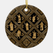 Griechische Gottheiten und Meander-Schlüsseldekora Keramik Ornament (Vorne)