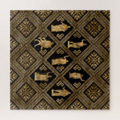 Griechische Gottheiten und Meander-Schlüsseldekora Puzzle (Horizontal)