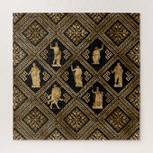 Griechische Gottheiten und Meander-Schlüsseldekora Puzzle (Vertikal)