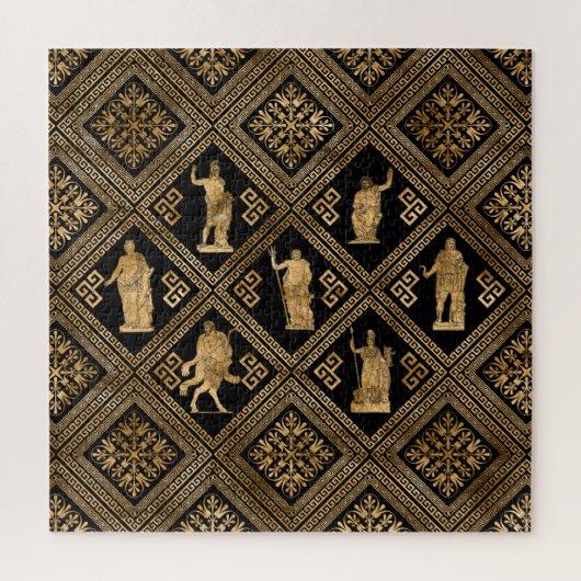 Griechische Gottheiten und Meander-Schlüsseldekora Puzzle (Vertikal)