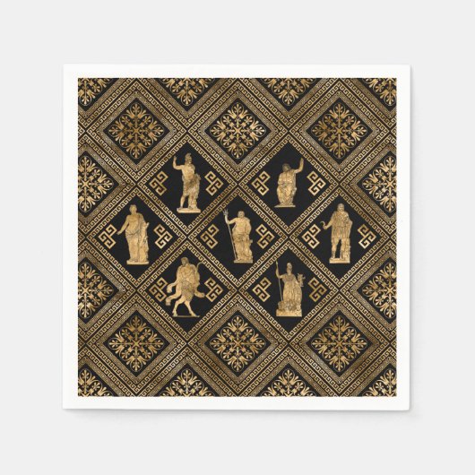 Griechische Gottheiten und Meander-Schlüsseldekora Serviette (Vorderseite)