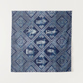 Griechische Gottheiten und Meander-Schlüsseldekora Wandteppich (Vorderseite (Horizontal))