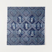 Griechische Gottheiten und Meander-Schlüsseldekora Wandteppich (Vorderseite)