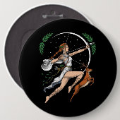 Griechische Göttin Artemis Button (Vorne & Hinten)