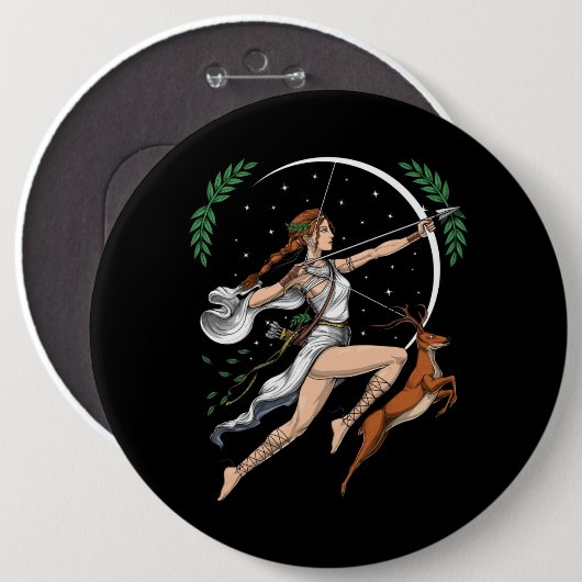 Griechische Göttin Artemis Button (Vorne & Hinten)
