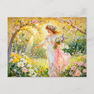 Griechische Göttin Flores im Garten Postkarte