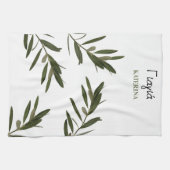 Griechische Großmutter-Olivenzweige Geschirrtuch (Horizontal)