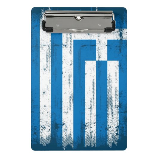 Griechische Grunge-Flagge Mini Klemmbrett (Vorderseite)