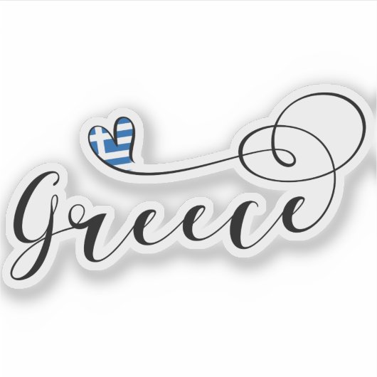 Griechische Herzenflagge Aufkleber (Vorderseite)