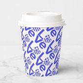 Griechische Herzenflagge Blaue Liebe gefleckt Blau Pappbecher (Rückseite)