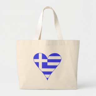 Griechische Herzflagge Funky Jumbo Stoffbeutel