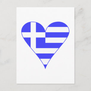 Griechische Herzflagge Funky Postkarte