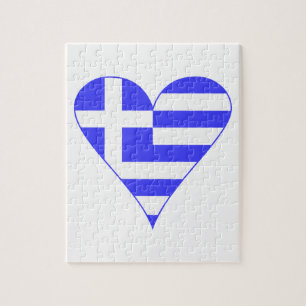 Griechische Herzflagge Funky Puzzle