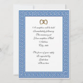 Griechische Hochzeit Einladung Blaue Rose (Rückseite)