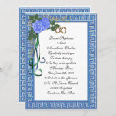 Griechische Hochzeit Einladung Blaue Rose (Vorne/Hinten)