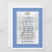 Griechische Hochzeit Einladung Blue Key elegant (Vorderseite)