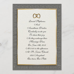 Griechische Hochzeit Einladung elegantes Design
