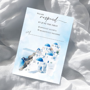 Griechische Hochzeits-RSVP-Antwortkarte RSVP Karte