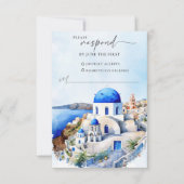 Griechische Hochzeitstipendienkarte RSVP Karte (Vorderseite)