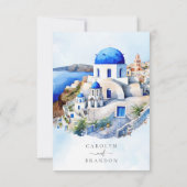 Griechische Hochzeitstipendienkarte RSVP Karte (Rückseite)