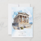 Griechische Hochzeitstipendienkarte RSVP Karte (Rückseite)