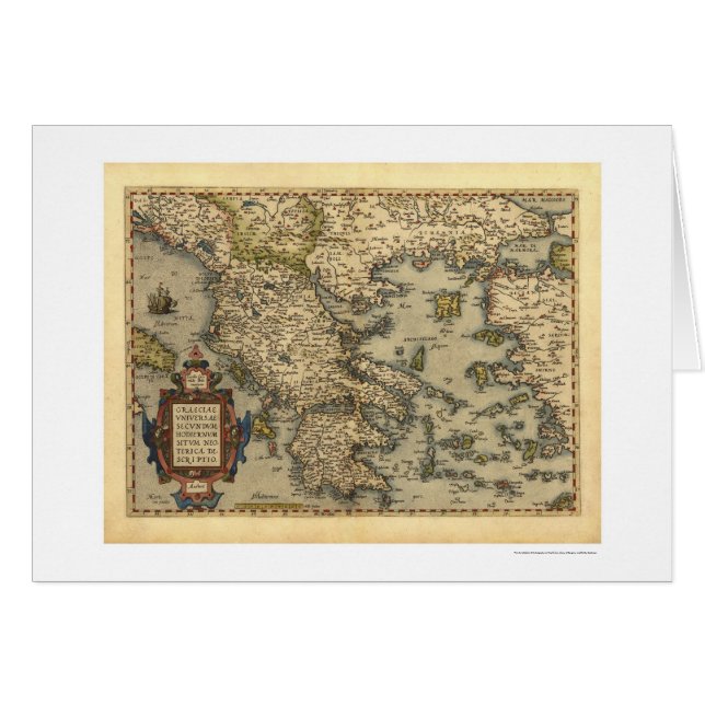 Griechische Insel-Karte Ortelius 1570 (Vorderseite (Horizontal))