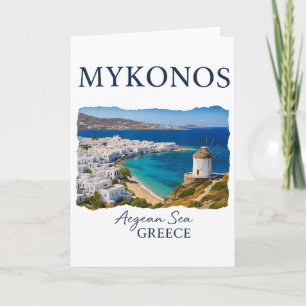 Griechische Insel Mykonos Urlaub Reise Küstenleben Karte