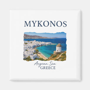 Griechische Insel Mykonos Urlaub Reise Küstenleben Magnet