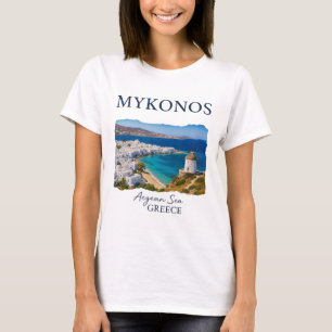 Griechische Insel Mykonos Urlaub Reise Küstenleben T-Shirt