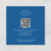 Griechische Insel Santorini Blauer Dome Kirche QR  Quadratische Visitenkarte (Rückseite)