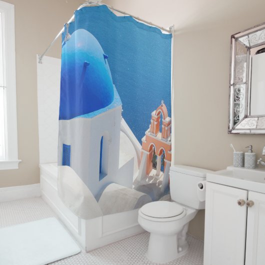 Griechische Insel Santorini Duschvorhang (Beispiel)