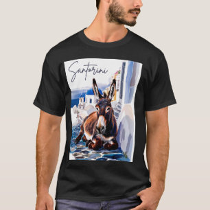 Griechische Insel Santorini Griechenland Donkey in T-Shirt