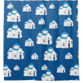 Griechische Insel Santorini Kirche Duschvorhang (Vorderseite)