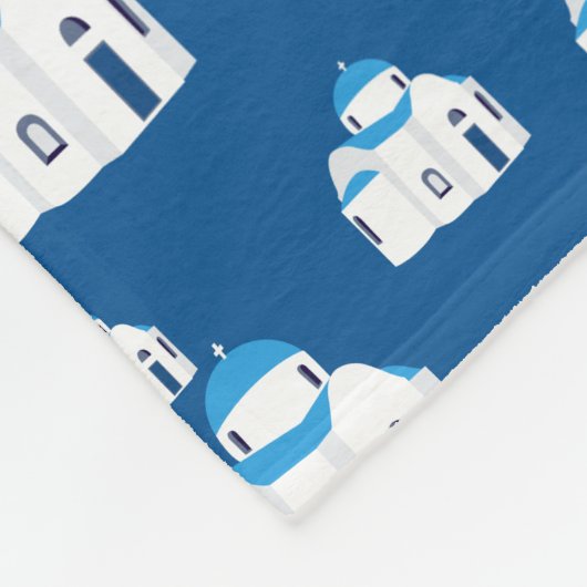 Griechische Insel Santorini Kirche Fleecedecke (Ecke)