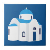 Griechische Insel Santorini Kirche Fliese (Vorderseite)