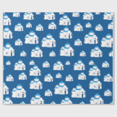 Griechische Insel Santorini Kirche Geschenkpapier (Flach)