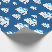 Griechische Insel Santorini Kirche Geschenkpapier (Ecke)