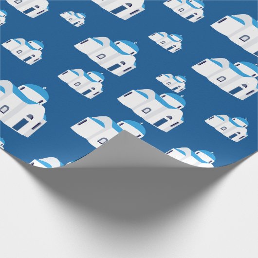 Griechische Insel Santorini Kirche Geschenkpapier (Ecke)