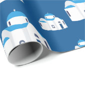 Griechische Insel Santorini Kirche Geschenkpapier (Rolleneckpunkt)