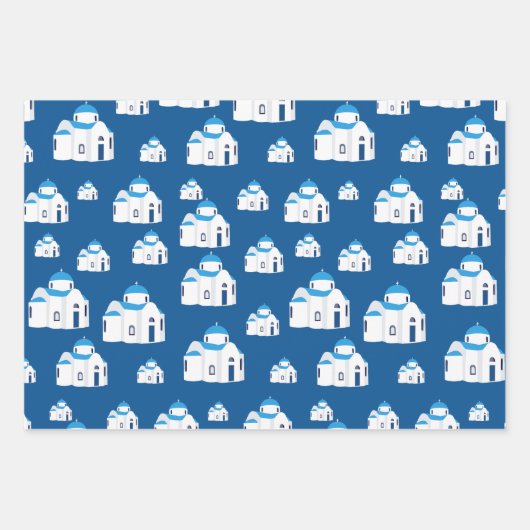 Griechische Insel Santorini Kirche Geschenkpapier Set (Vorderseite 2)