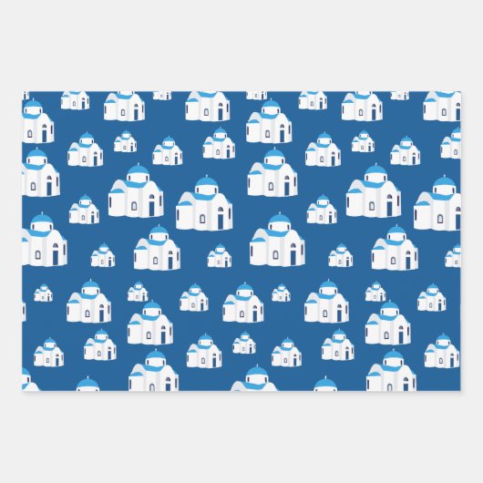 Griechische Insel Santorini Kirche Geschenkpapier Set (Vorderseite)
