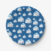 Griechische Insel Santorini Kirche Pappteller (Vorderseite)