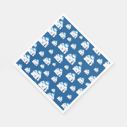 Griechische Insel Santorini Kirche Serviette (Ecke)