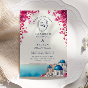 Griechische Insel Sunset Romance Wedding Einladung