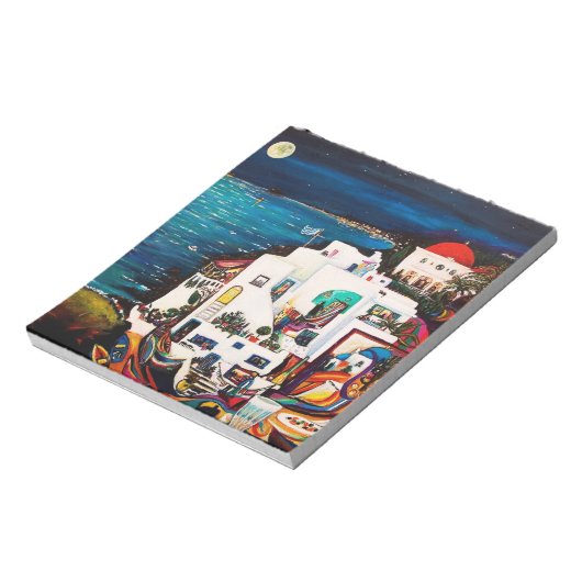 Griechische Insel-Träume-Notebook Notizblock (Rotiert)