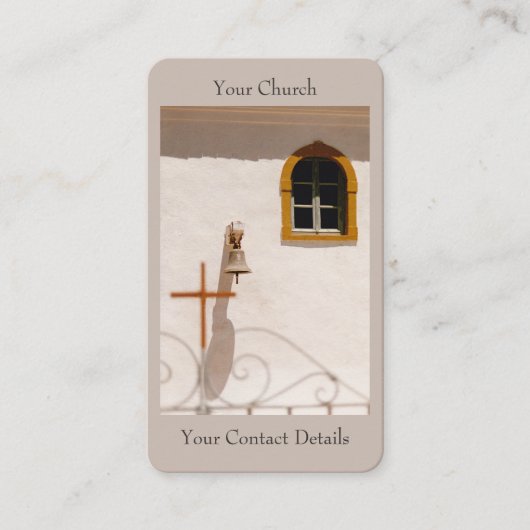 Griechische Inselkirche mit Kreuz und Bell Paxos Visitenkarte (Vorderseite)
