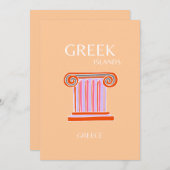 Griechische Inseln, Griechenland, Reisekunst, Oran Dankeskarte (Vorne/Hinten)