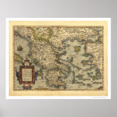 Griechische Inseln Karte Ortelius 1570 Poster (Vorne)