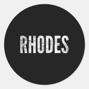 Griechische Inseln Rhodos Runder Aufkleber