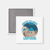 Griechische Inseln Santorini Magnet (Vorderseite/Rückseite)